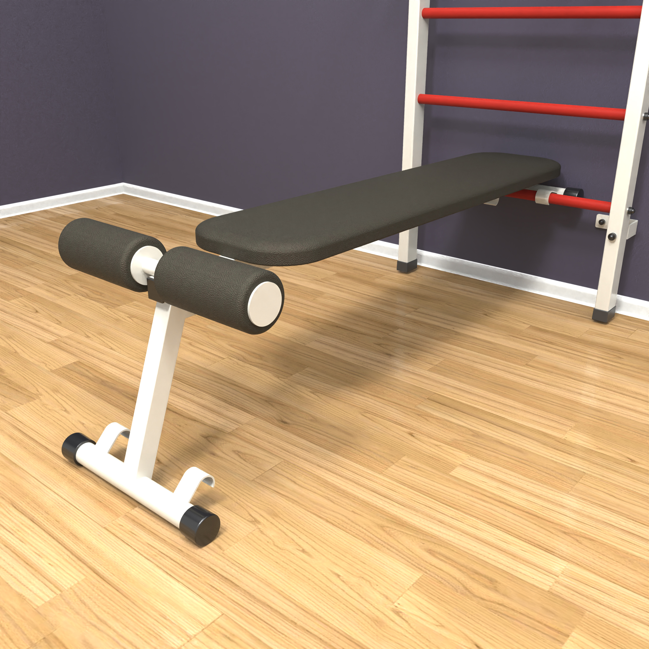 Шведская стенка «LittleSport» Л 3.0 Белый красные ступени